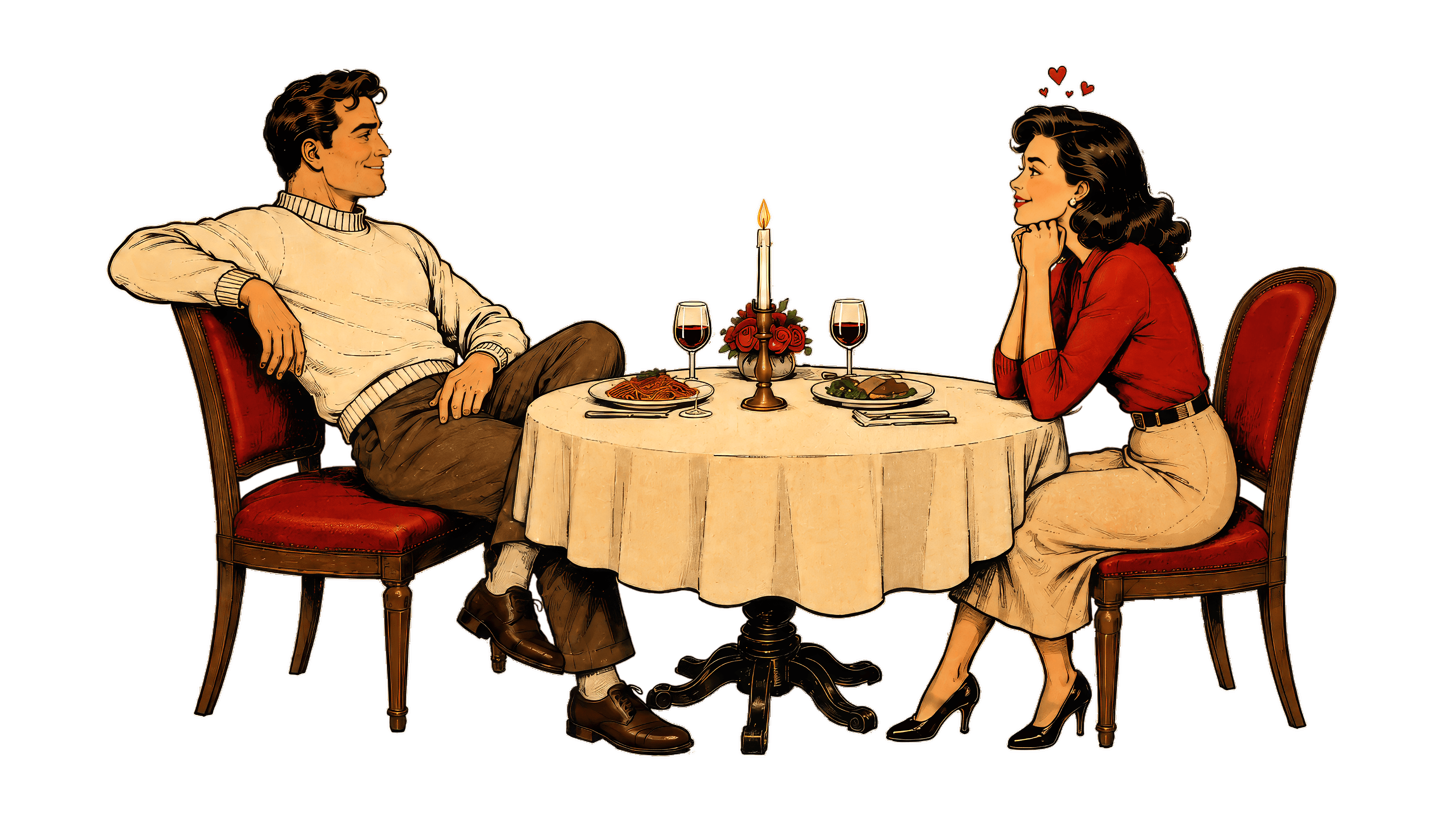 Romantic dinner illustration